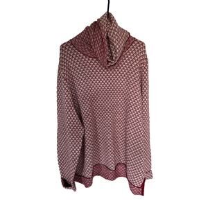 Fat Face Phoebe Jumper Sweater Cowl Neck Red White Plus Size 18 Holiday NEW